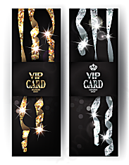 丝带元素vip卡矢量名片卡片