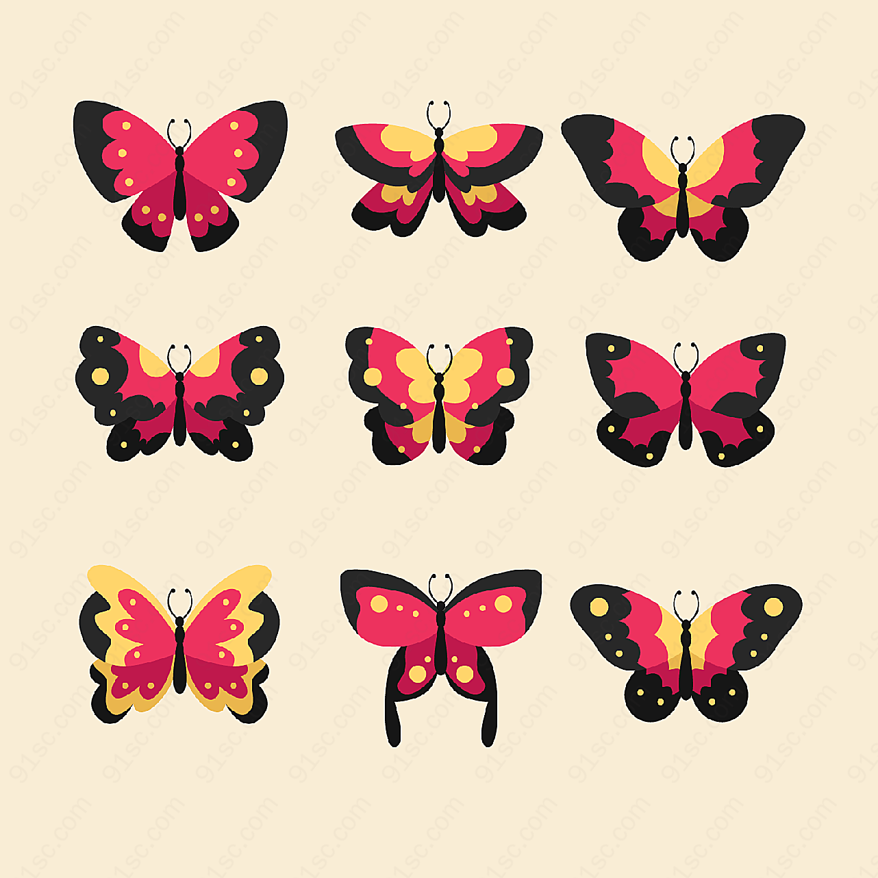 蝴蝶设计矢量昆虫