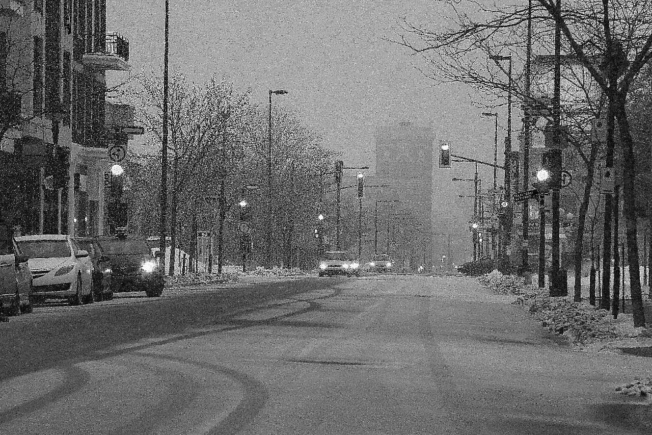 多雪清晨街道图片公路