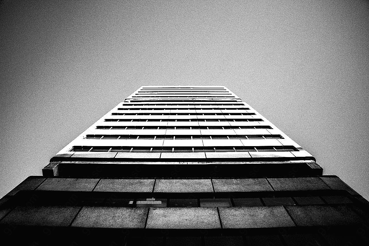 摩天楼黑白图片现代建筑