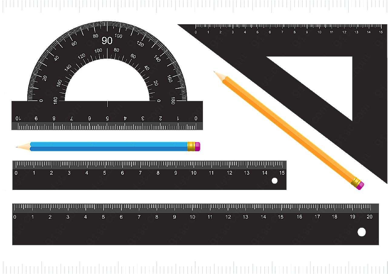 测量文具矢量矢量学习用品