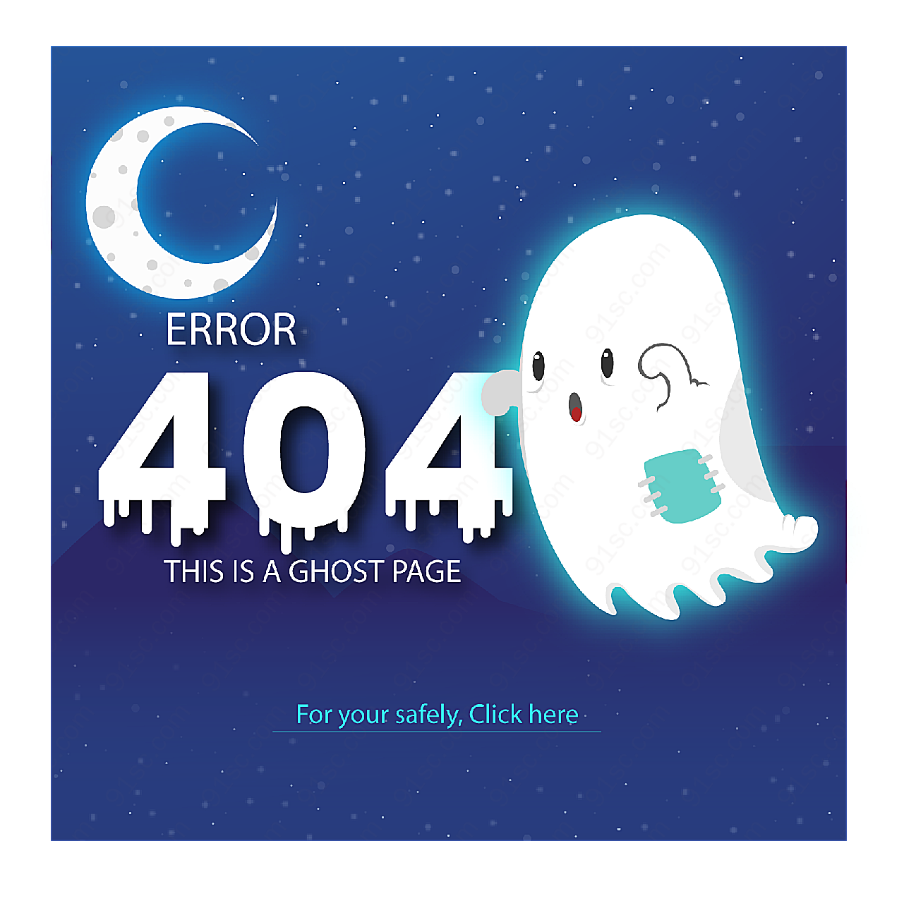 幽灵404页面平面广告