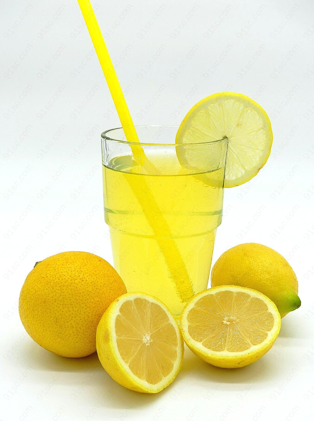 柠檬苏打水图片摄影