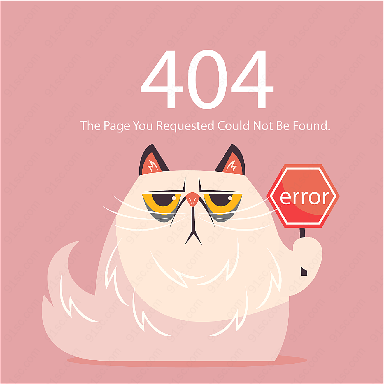 猫咪404错误页平面广告