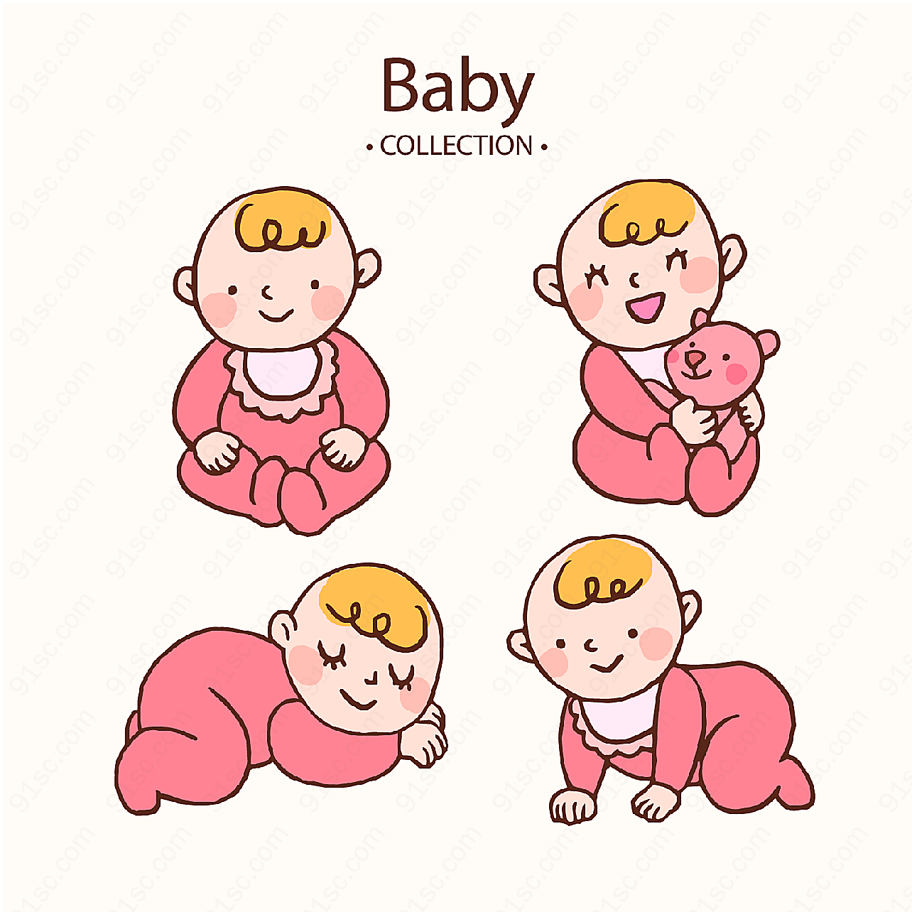 婴儿设计矢量儿童幼儿