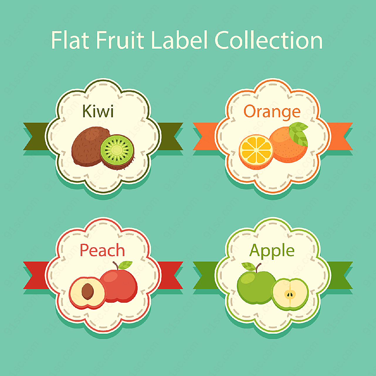 水果标签矢量label矢量