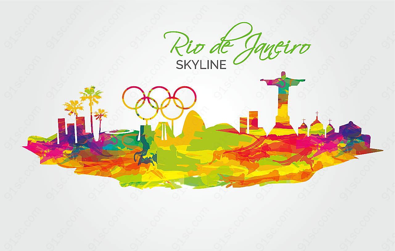 巴西里约奥运素材矢量体育运动