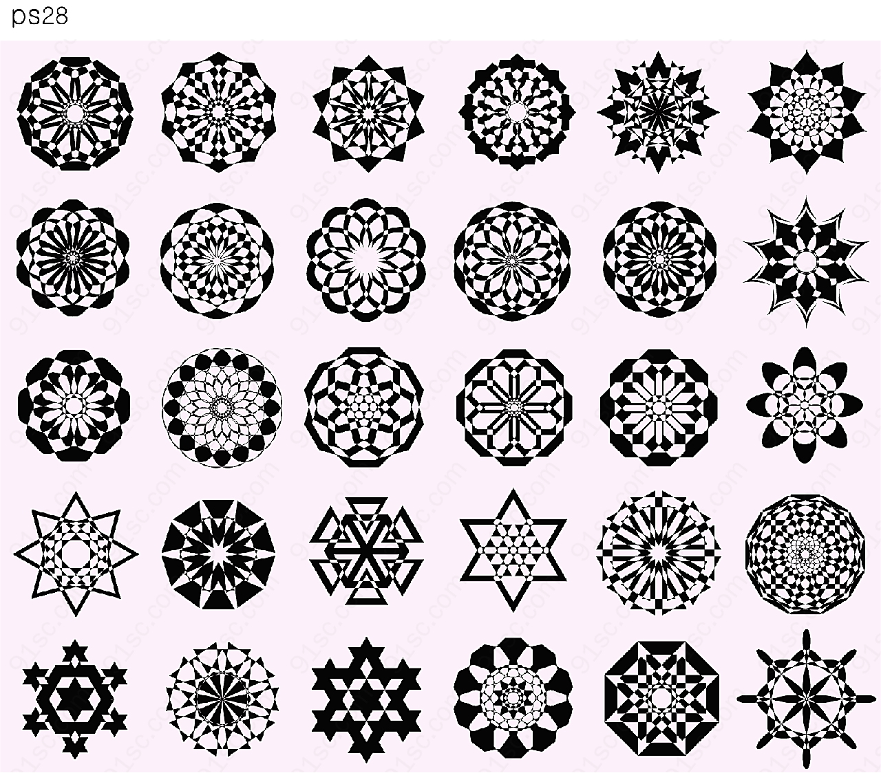 古典花纹几何图案矢量传统