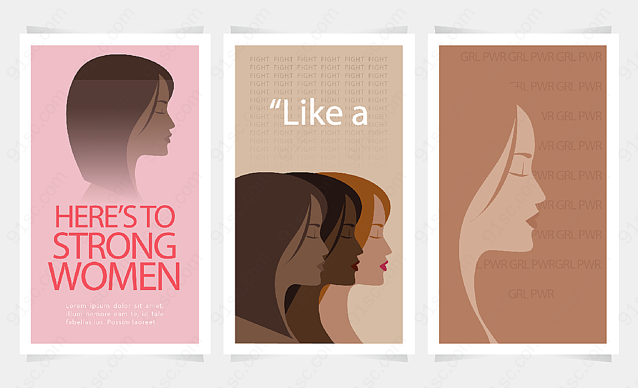 矢量女性海报平面广告