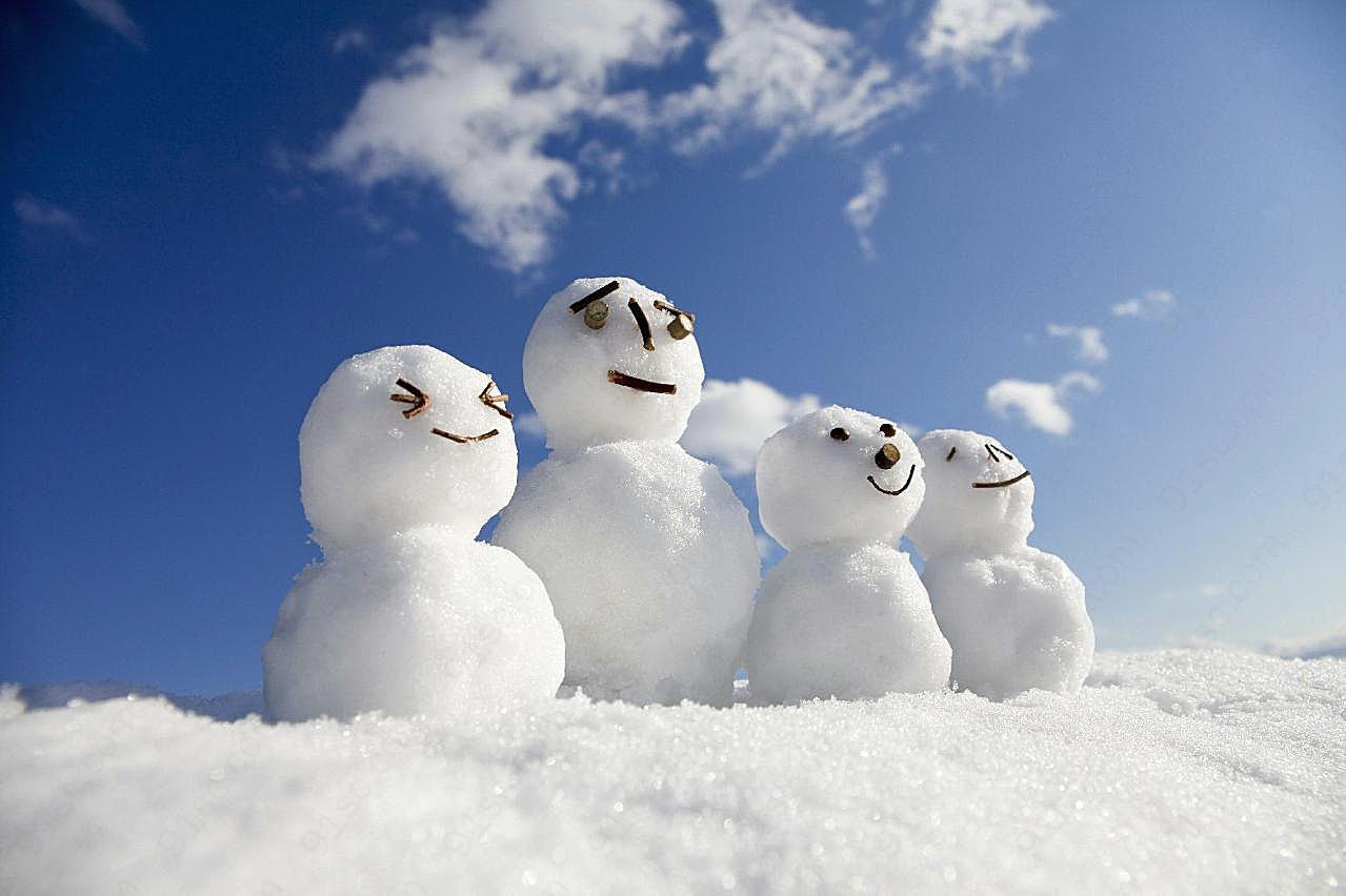 雪人素材图片雪景图片
