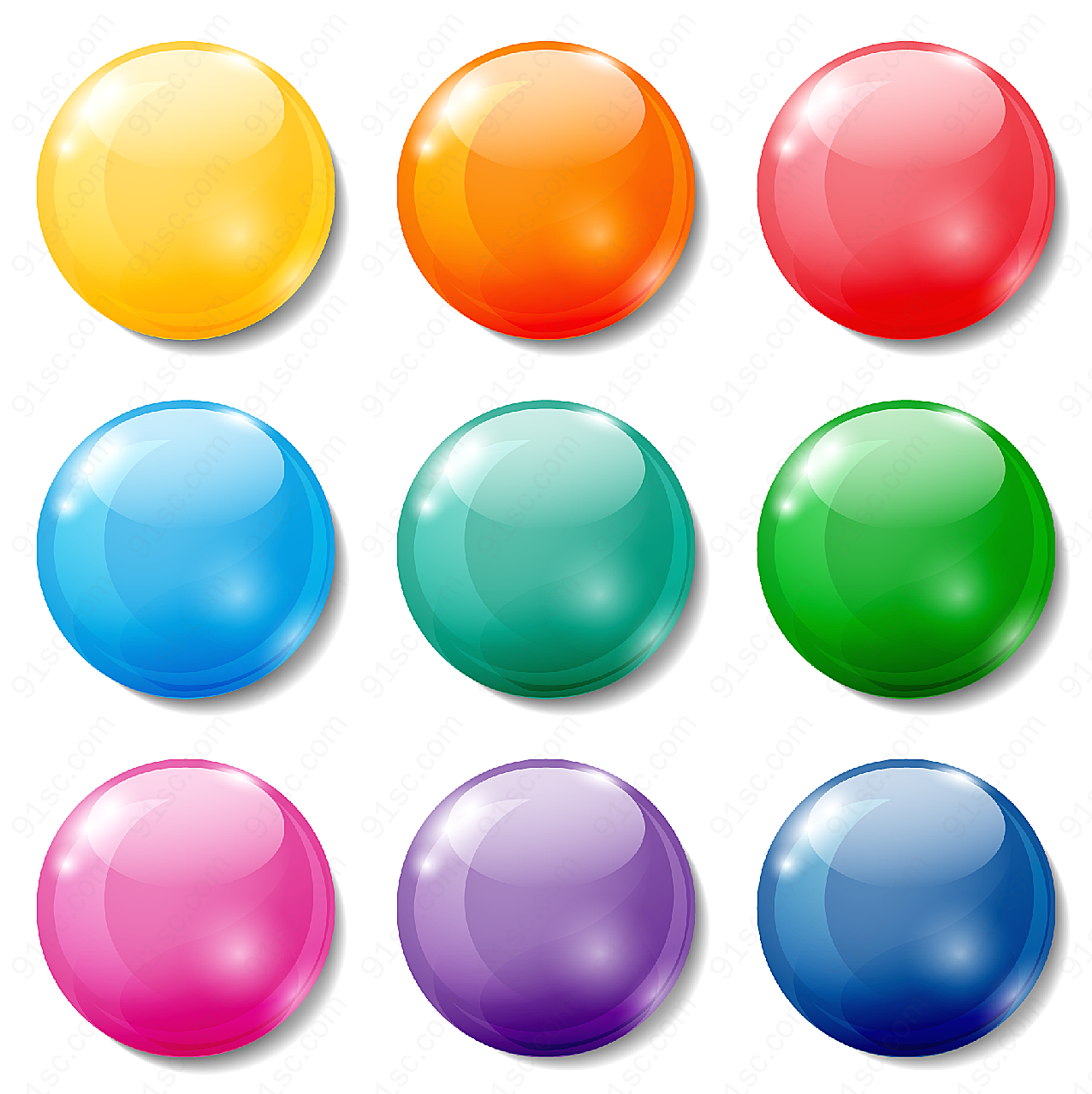 水晶球按钮图标矢量各式图标