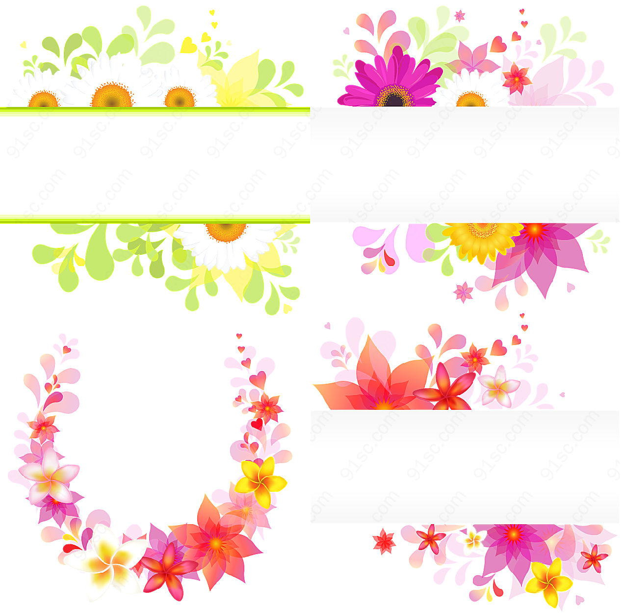 艳丽花朵鲜花矢量花草树木