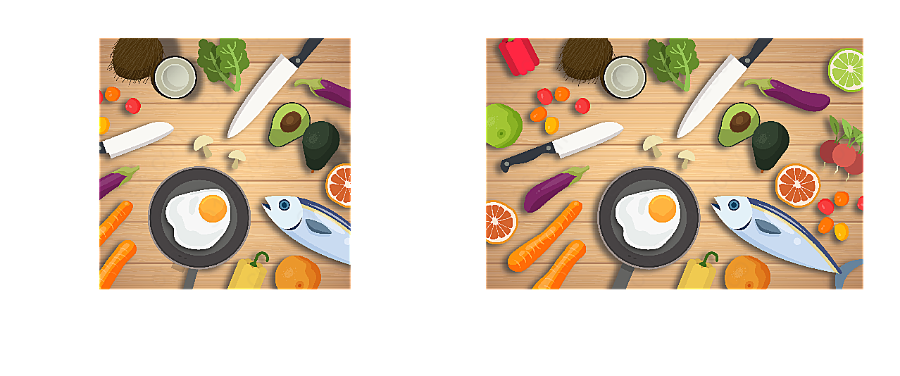 桌子上的厨具和果蔬矢量其它食品