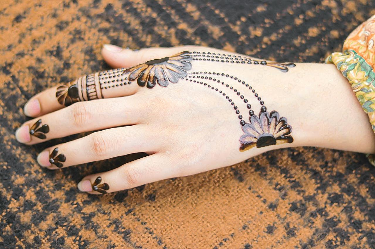 手掌背纹身图案图片手势图片