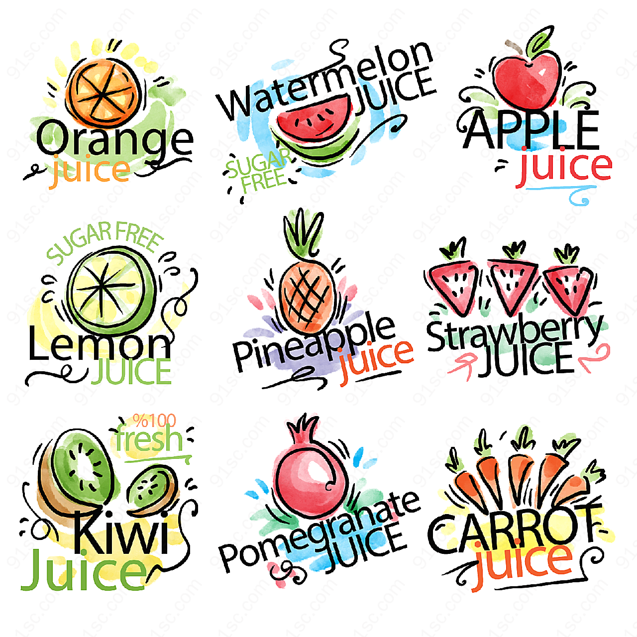 果汁标志矢量矢量logo图形