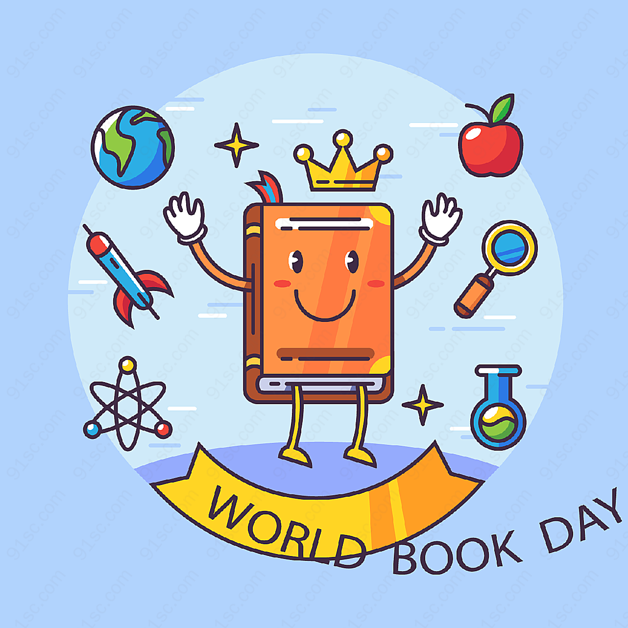 可爱世界图书日其它矢量节日其它