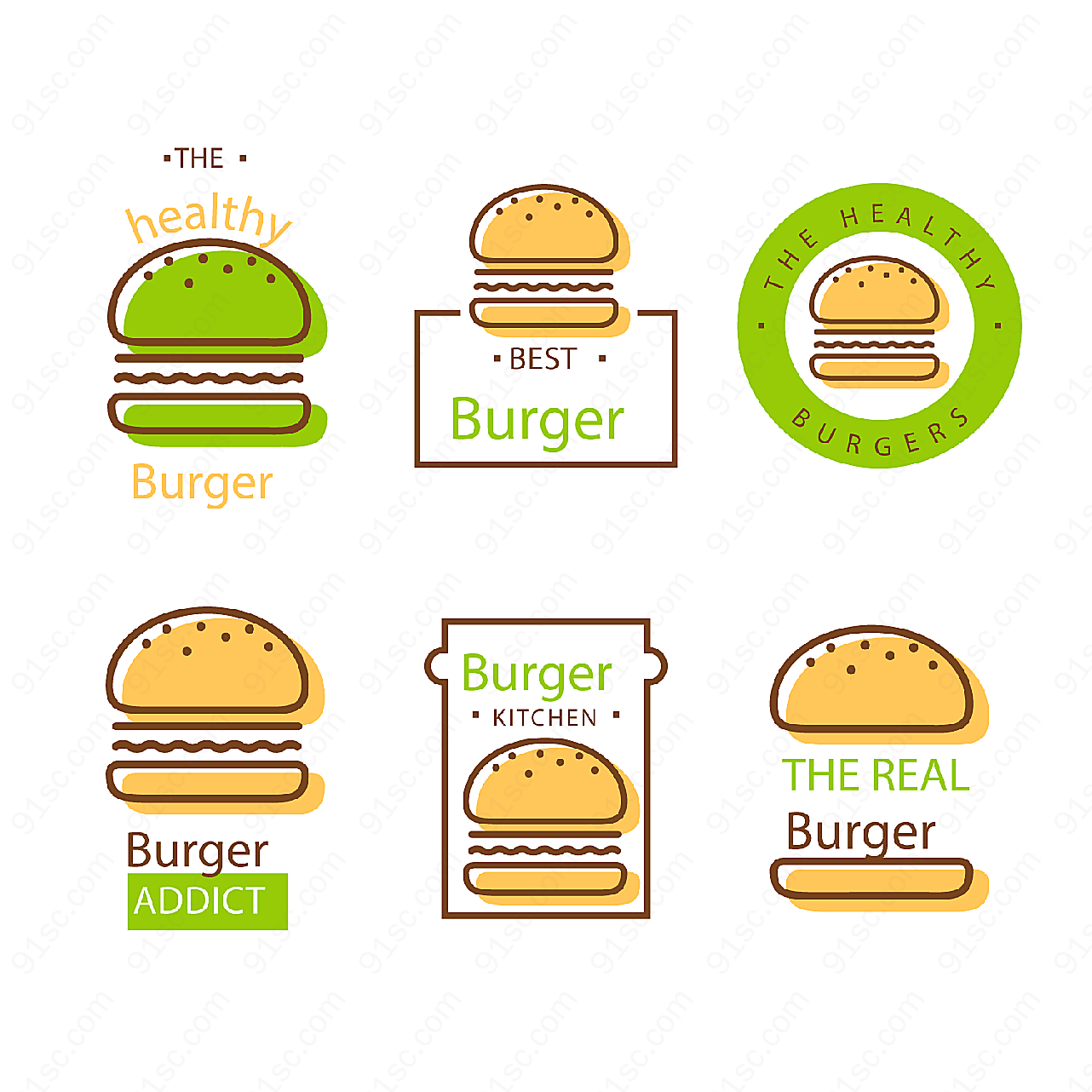 汉堡包店标志矢量logo图形