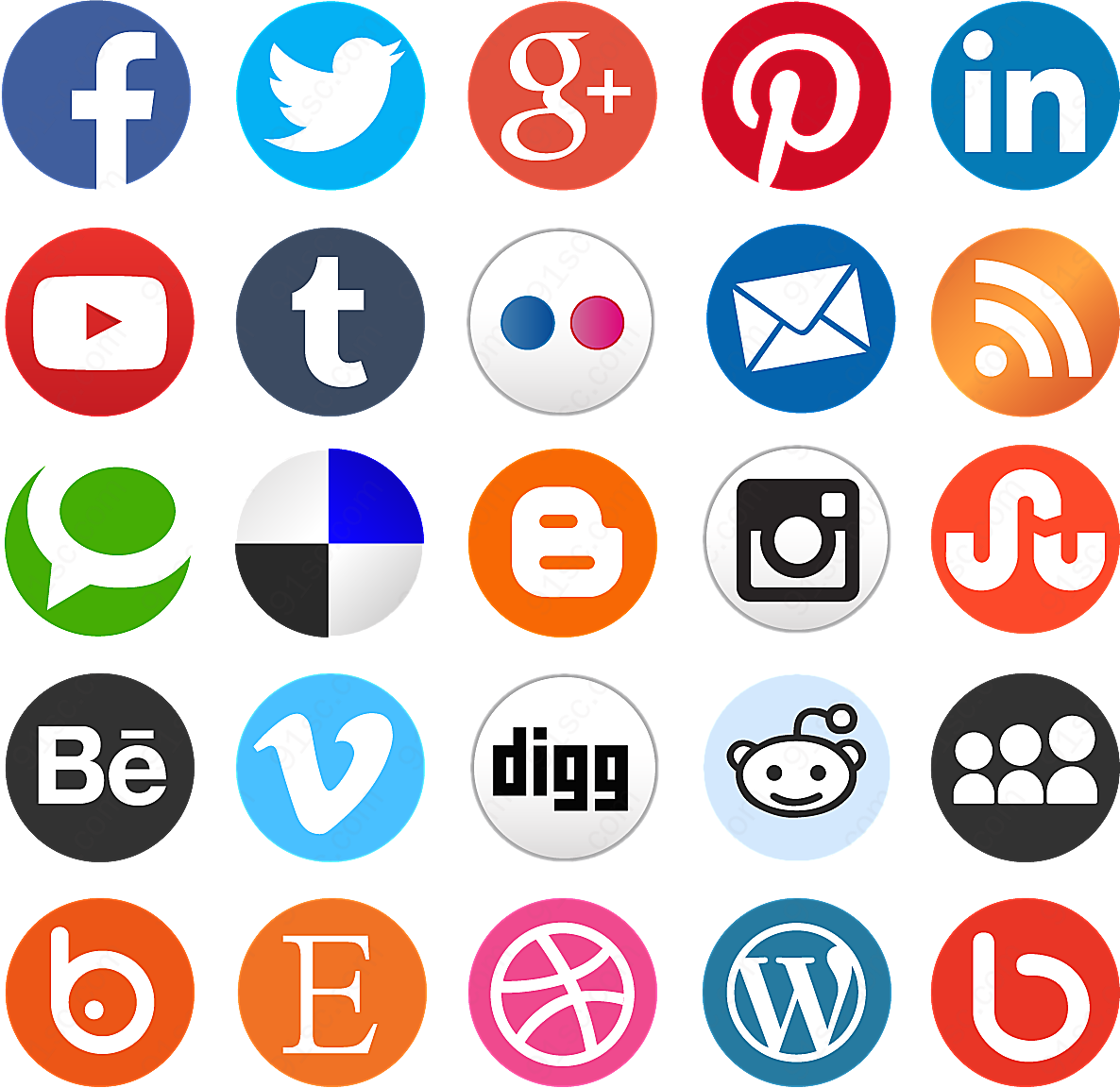 社会化媒体logo矢量各式图标