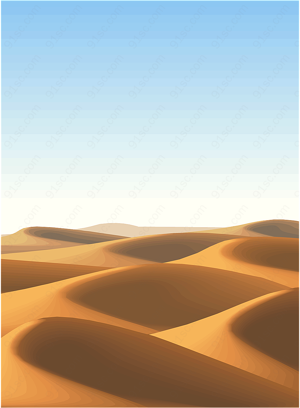 沙漠矢量自然风景