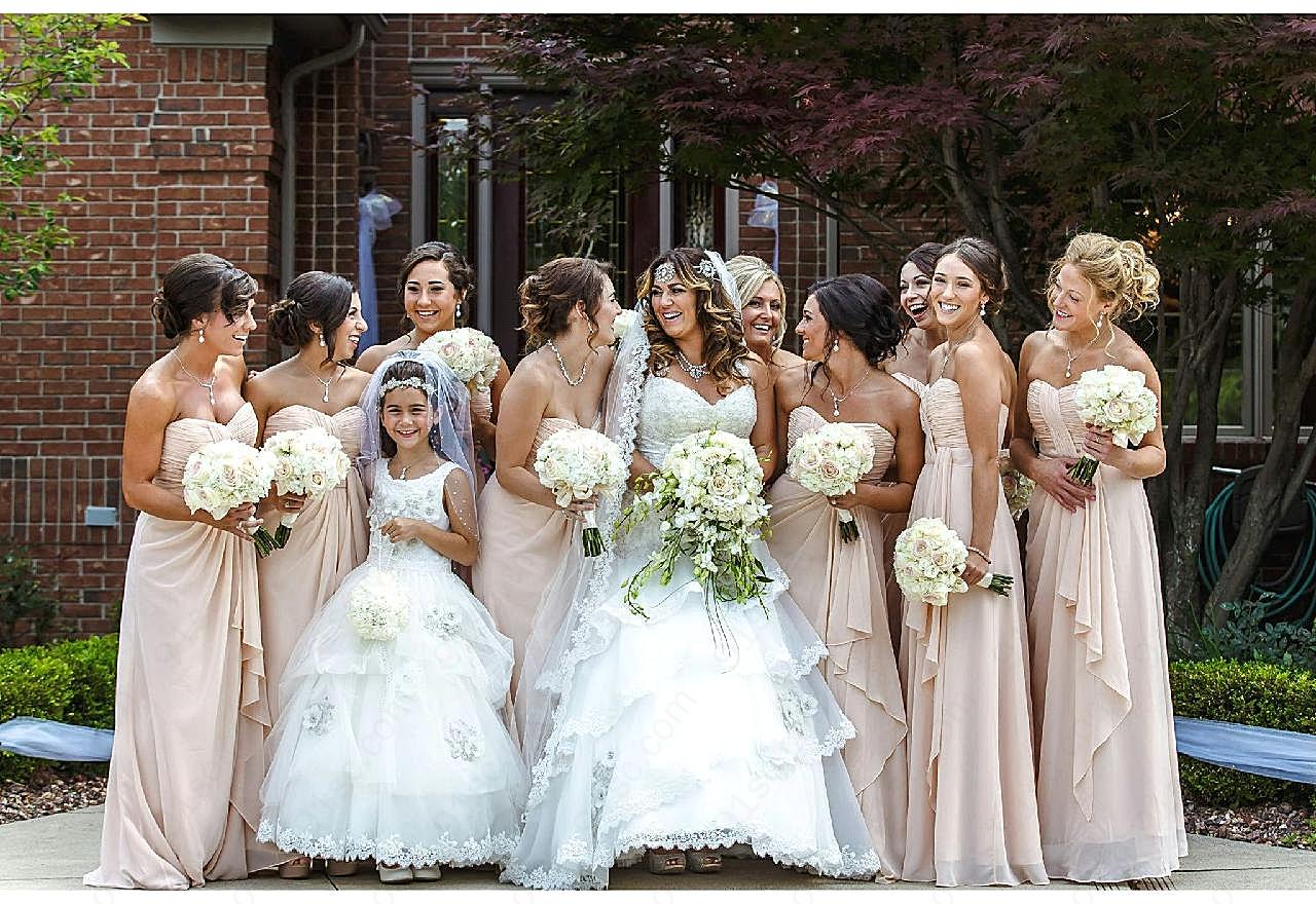 新娘伴娘集体婚纱照图片婚纱图片