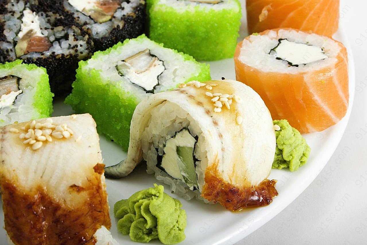 三文鱼寿司美食图片摄影餐饮