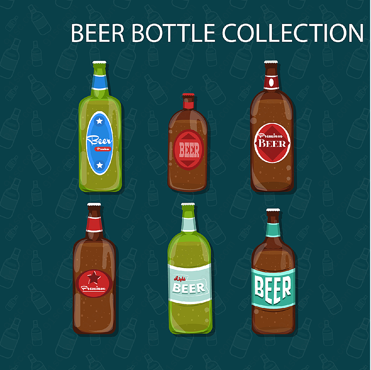 创意啤酒瓶设计矢量饮品