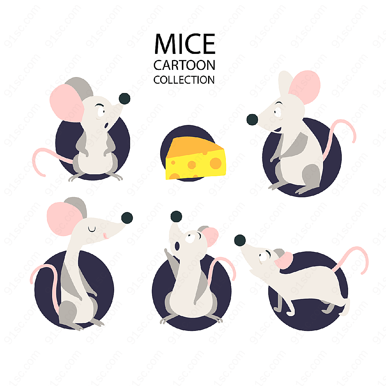 老鼠设计动物动物矢量卡通动物