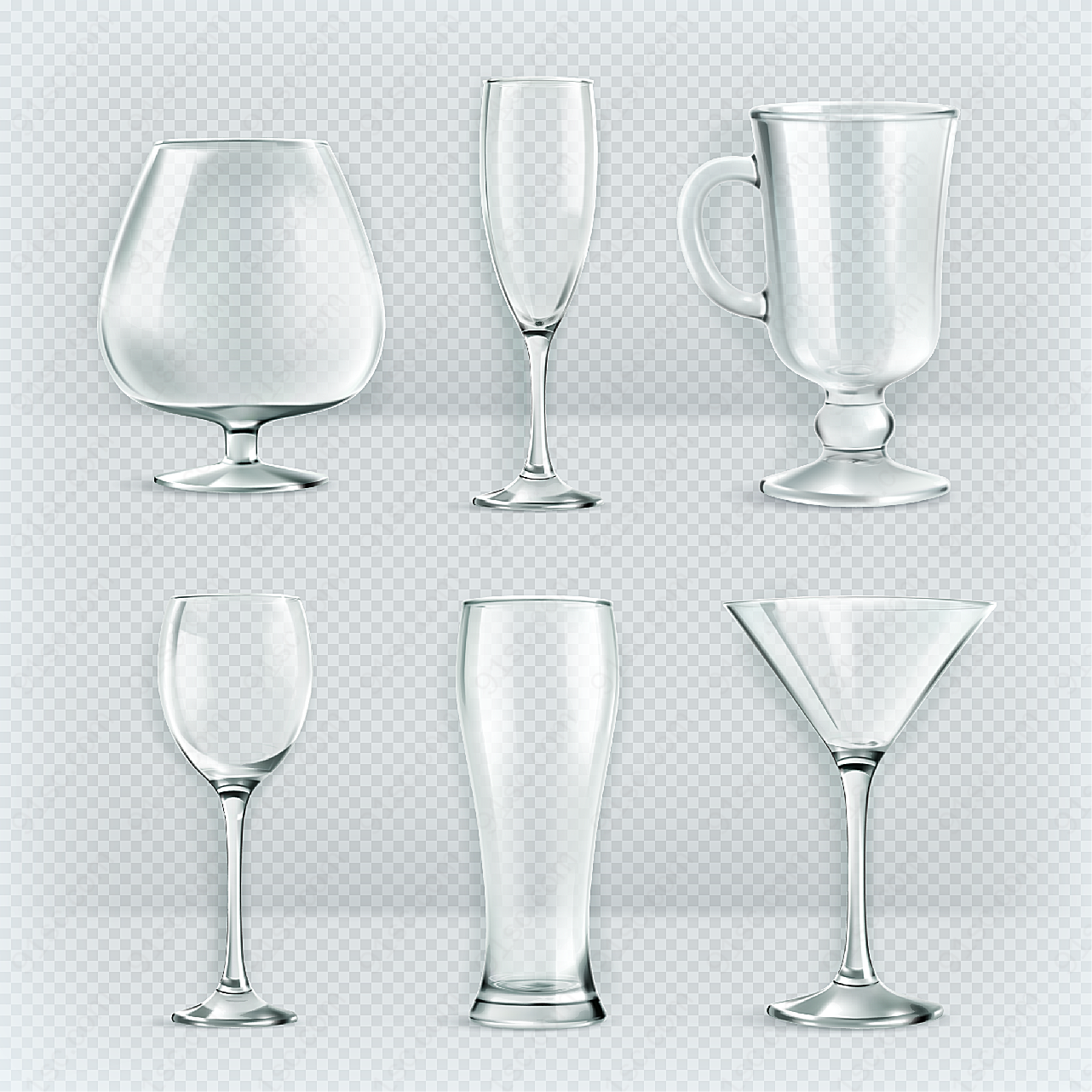 玻璃杯设计矢量矢量餐具厨具