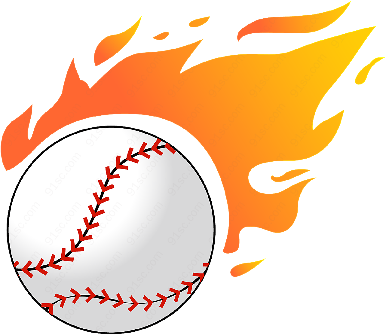 矢量火焰棒球矢量体育运动