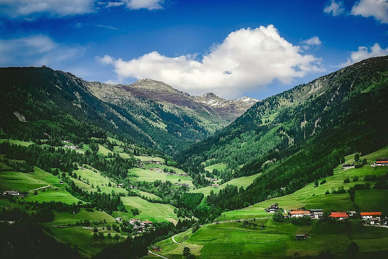 奥地利山谷图片自然风景