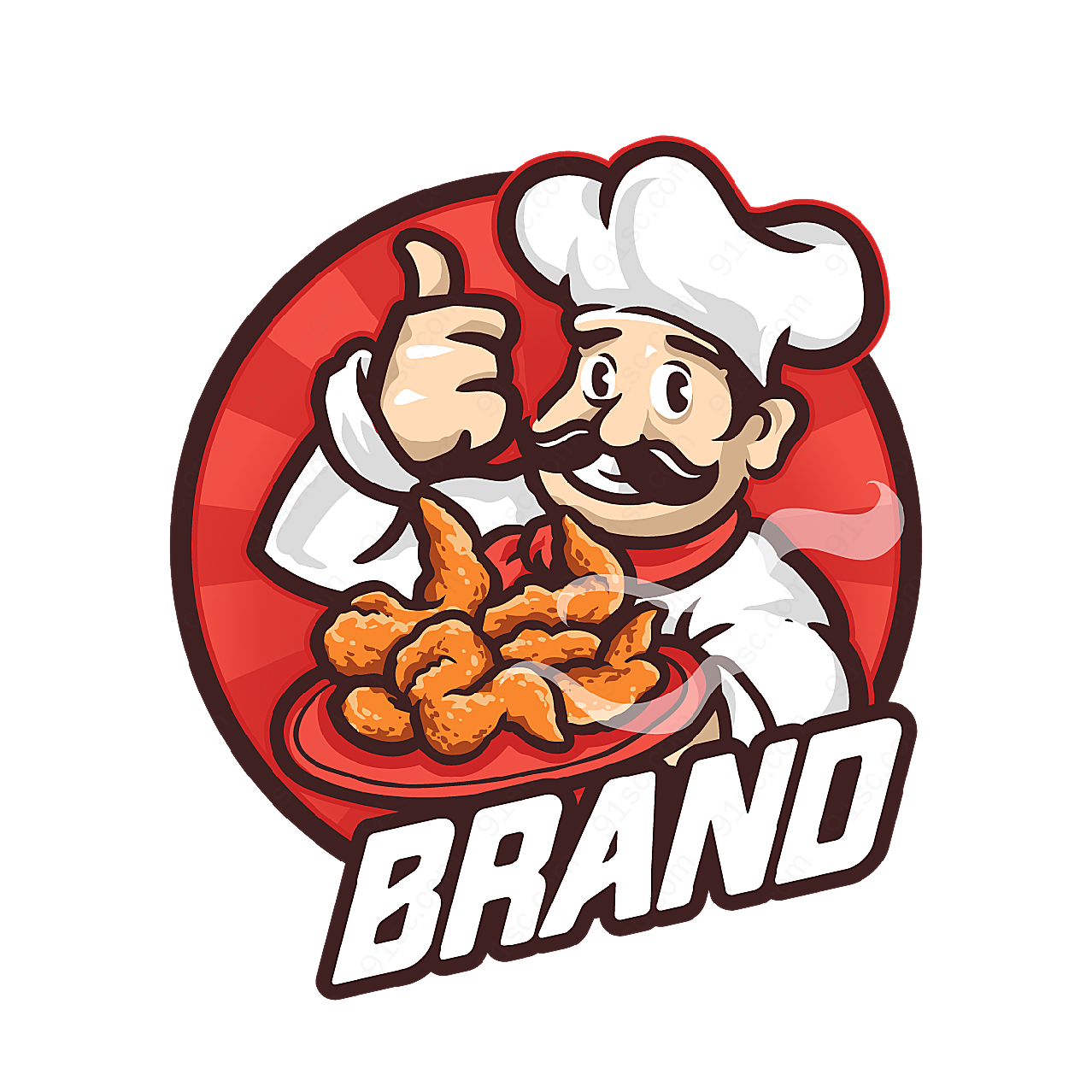 厨师吉祥物标志矢量logo图形