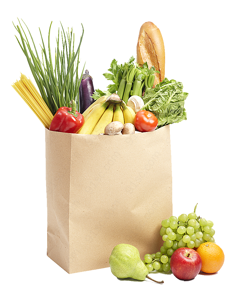 购物袋里的水果和蔬菜美食餐饮