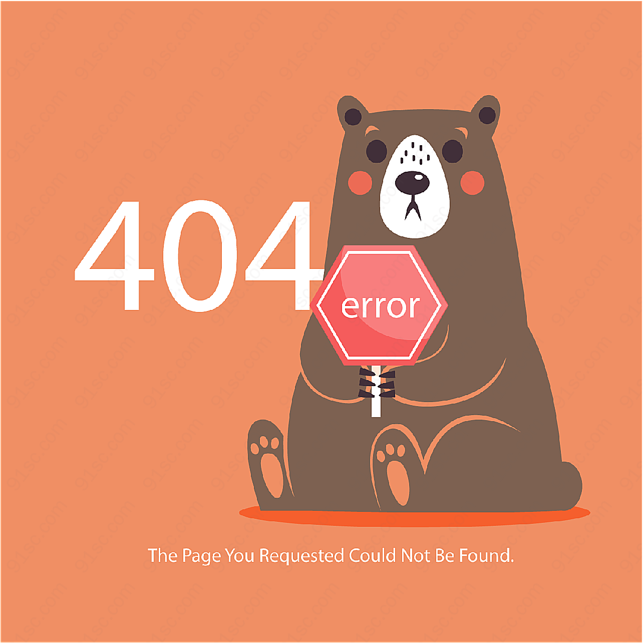 棕熊404错误页平面广告