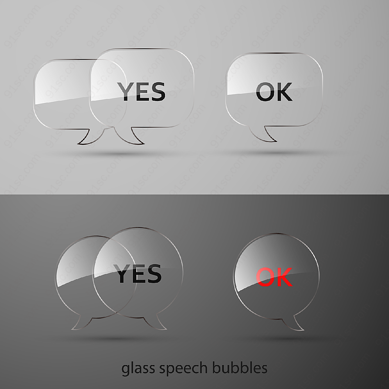 透明玻璃对话框矢量花边