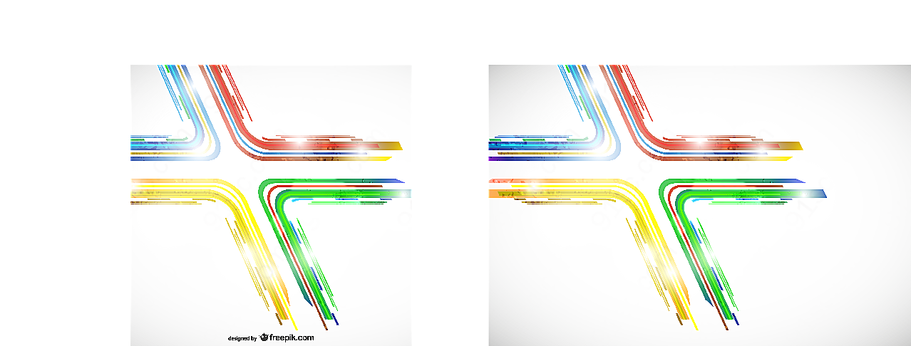 炫彩十字路口曲线矢量潮流