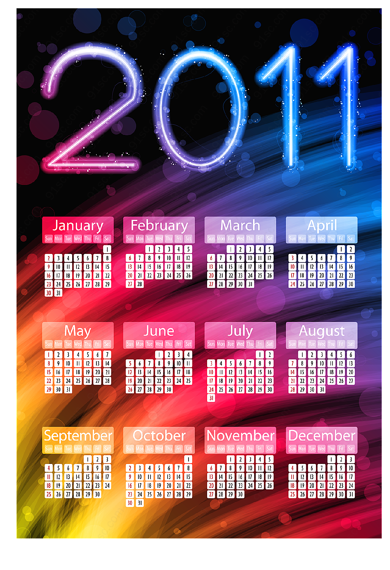 2011年历模板矢量节日其它