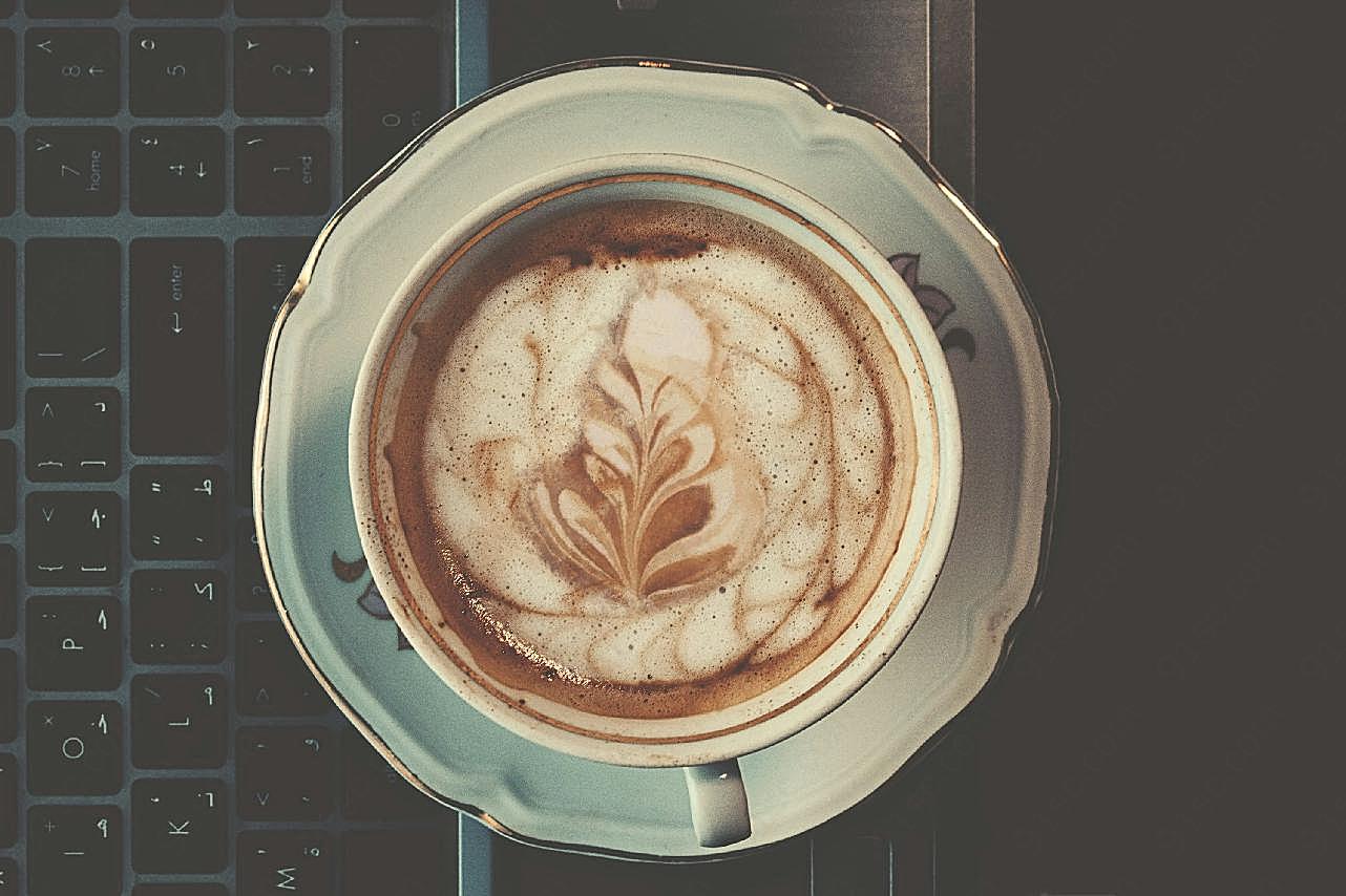 意式咖啡拉花图案图片摄影
