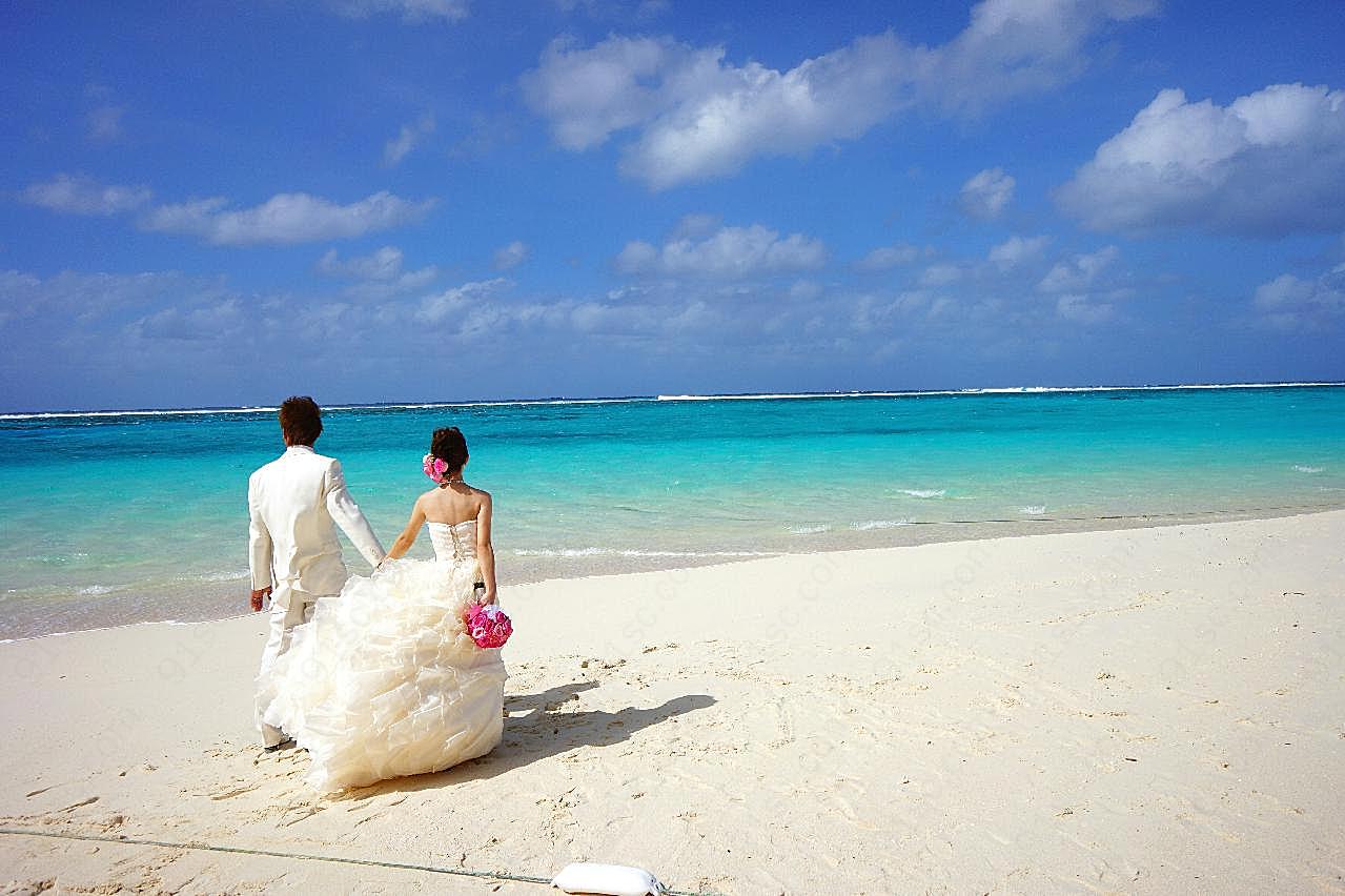 海边婚纱照图片摄影
