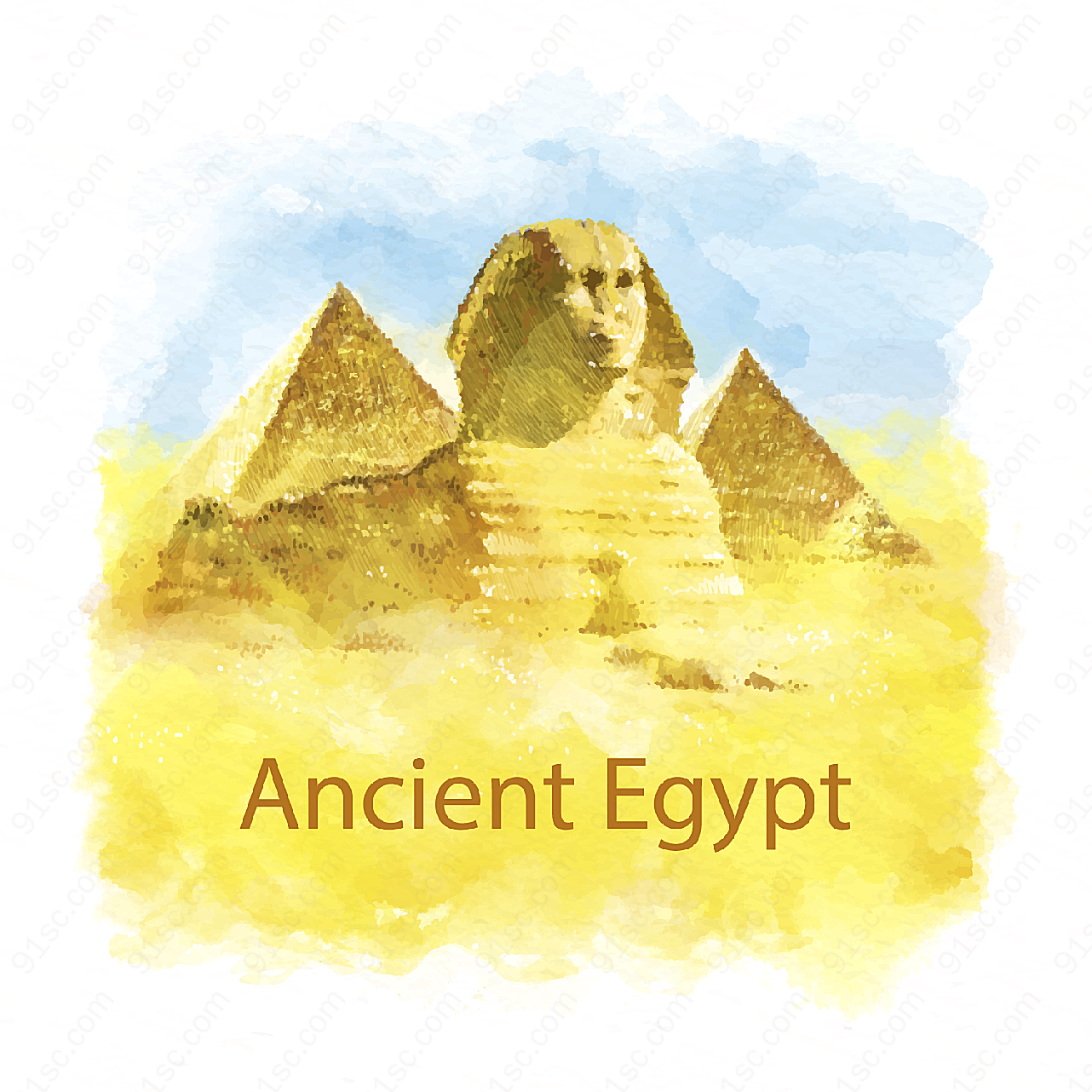 埃及狮身人面像矢量建筑景观