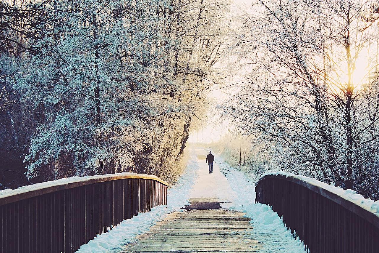 带字雪景图片文字图片