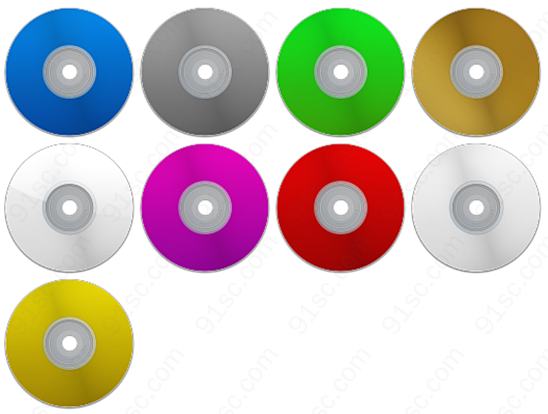 多色彩光盘硬件图标