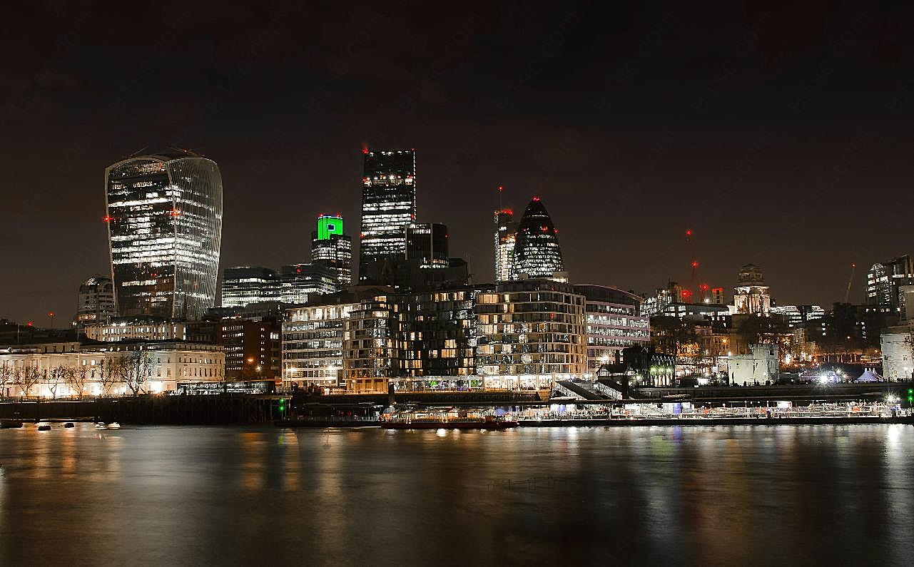 伦敦城市夜景图片城市景观