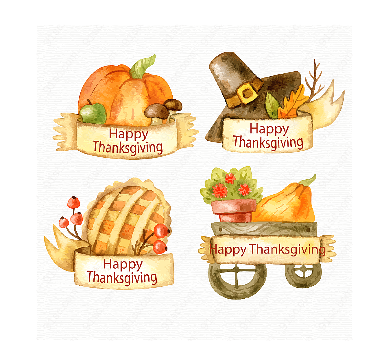 彩绘感恩节标签其它其它其它其它矢量节日其它