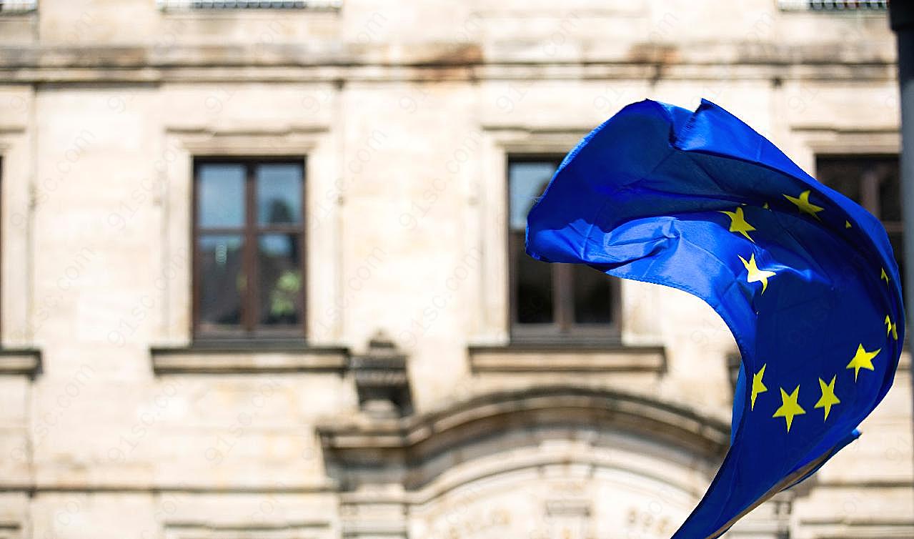 欧盟旗帜图片刺绣图案