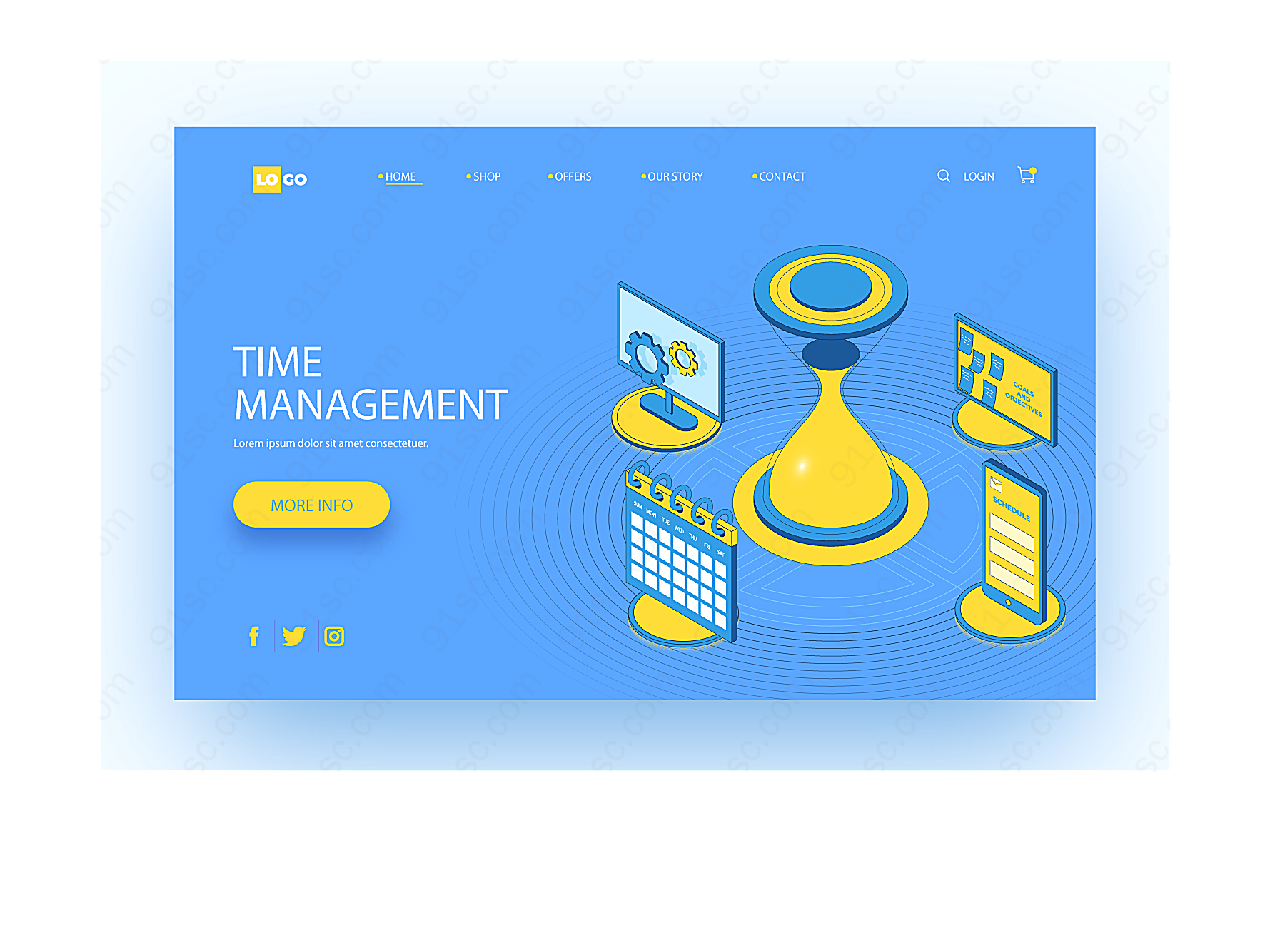 时间管理登录页平面广告