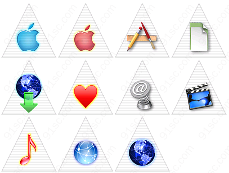 白纹金字塔apple苹果图标