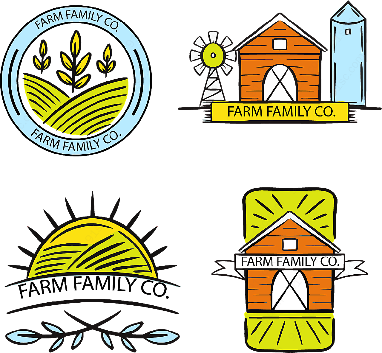 彩色农场标志矢量logo图形