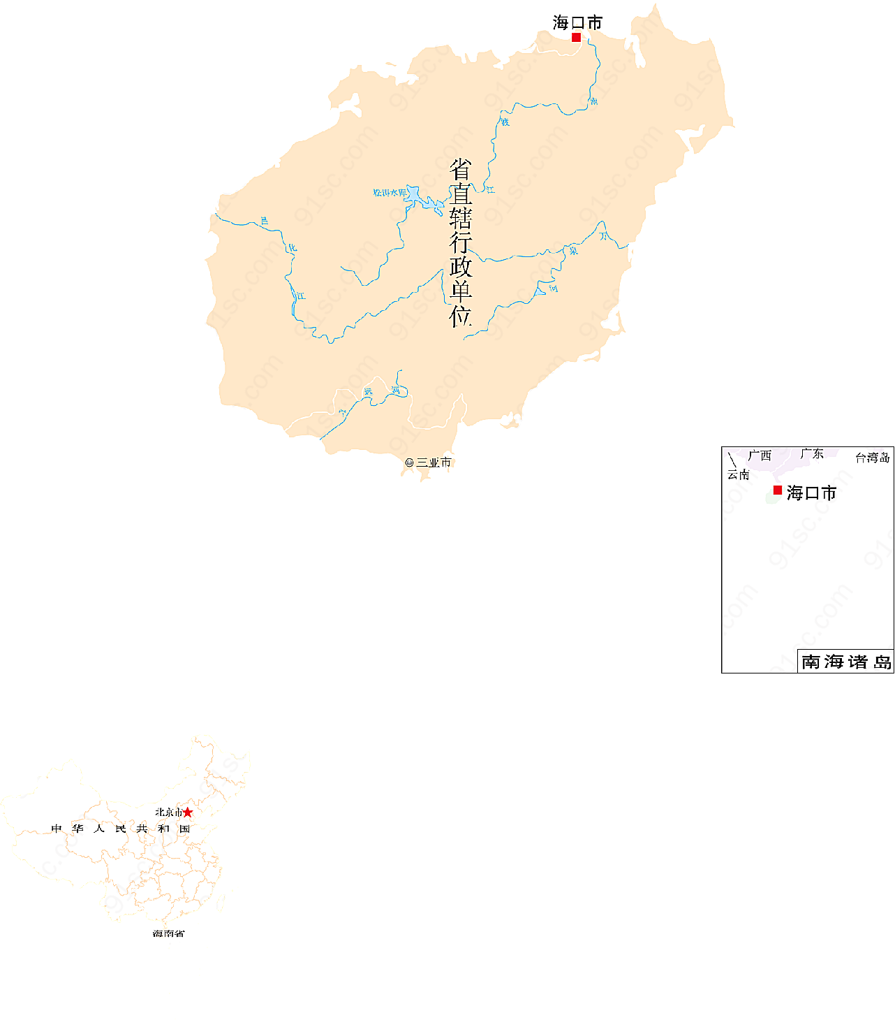 海南省矢量地图