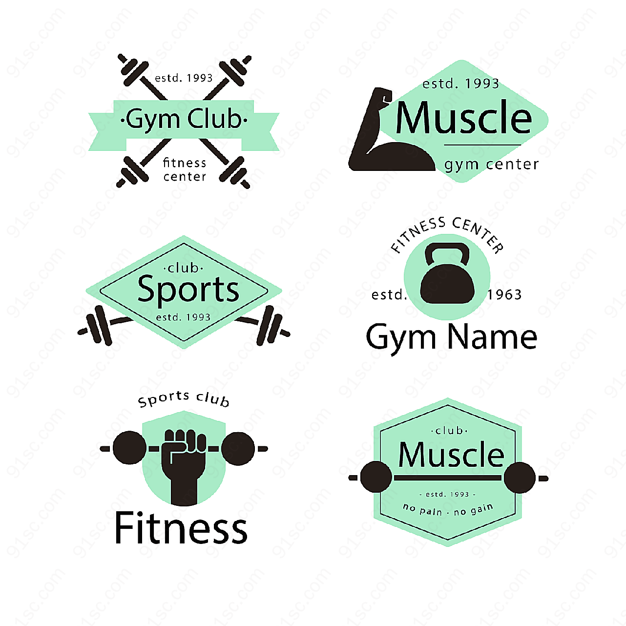 健身中心标志矢量logo图形