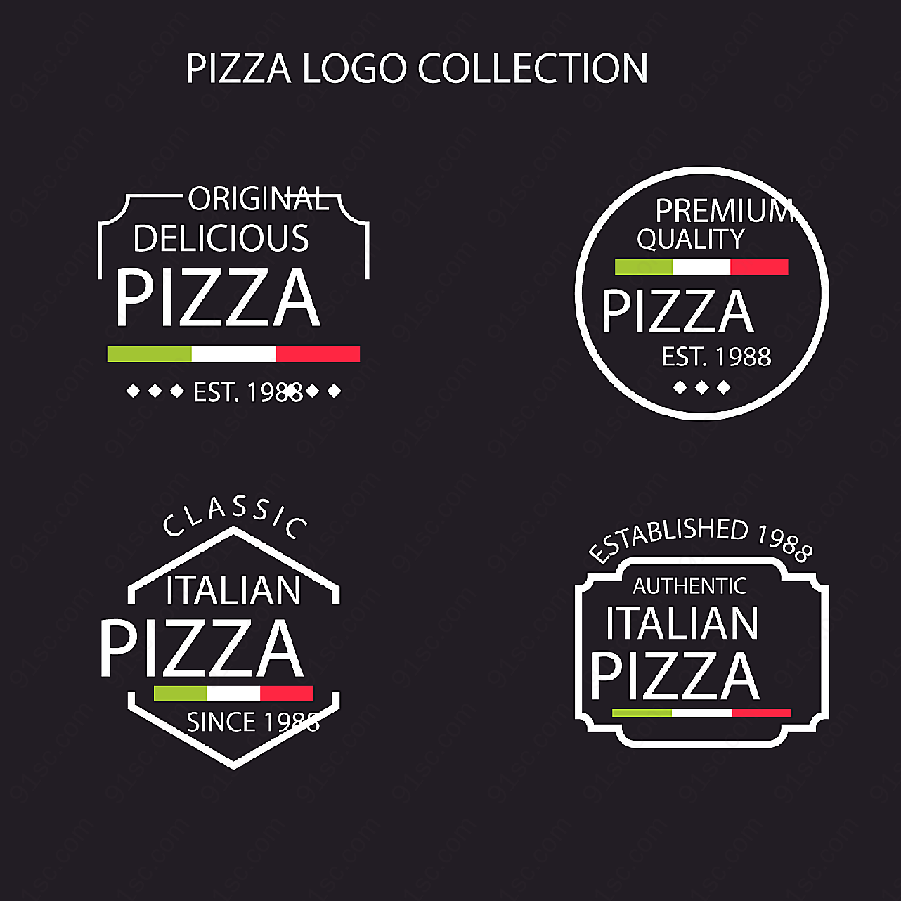 精致披萨标志矢量logo图形